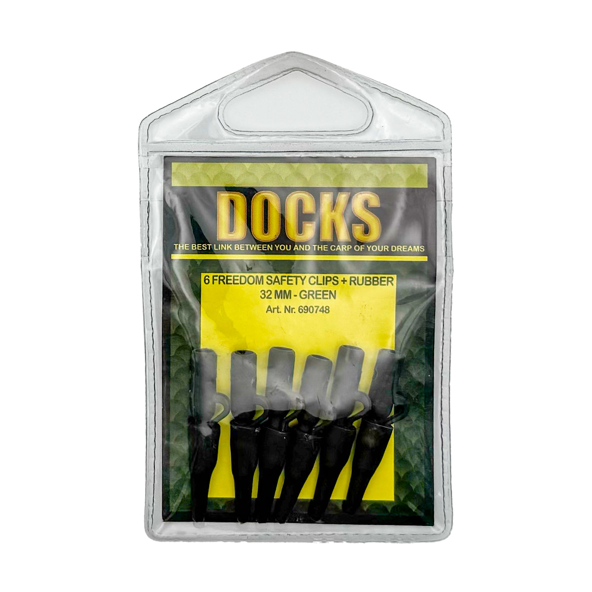DOCKS FREEDOM SAFETY LEAD CLIPS WITH TAIL RUBBERS