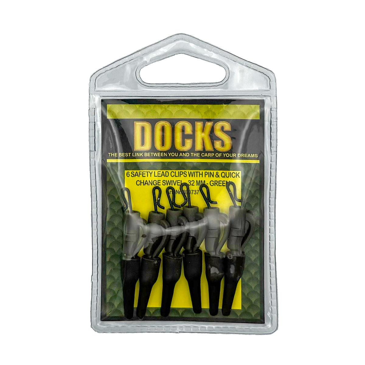DOCKS SAFETY LEAD CLIPS WITH PIN & QUICK CHANGE SWIVEL