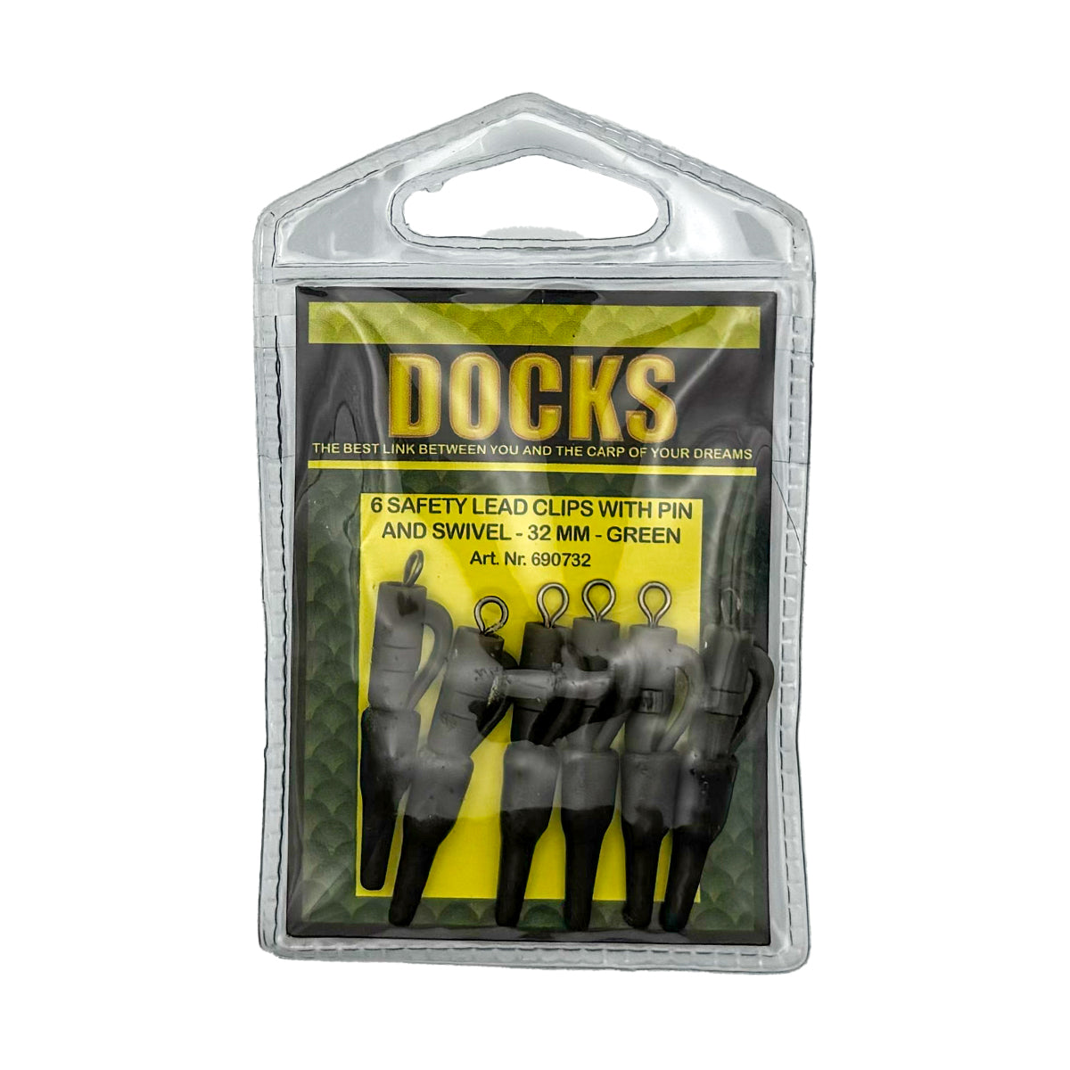 DOCKS SAFETY LEAD CLIPS WITH PIN & SWIVEL