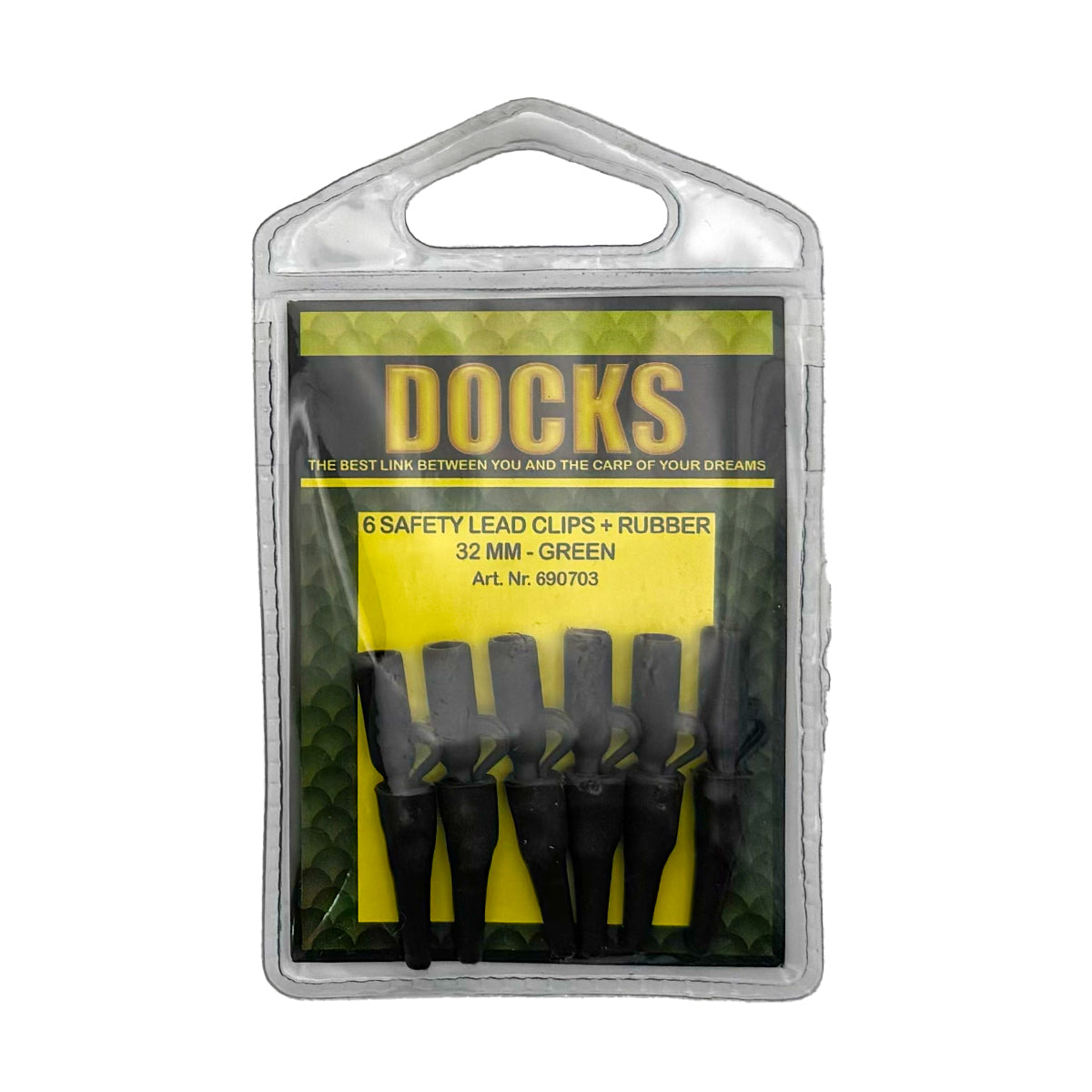 DOCKS SAFETY LEAD CLIPS WITH TAIL RUBBERS