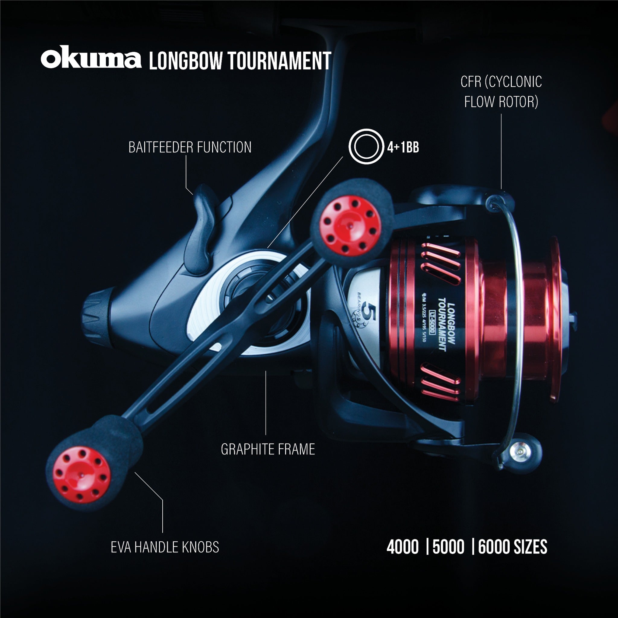 OKUMA LONGBOW TOURNAMENT BAITFEEDER REEL